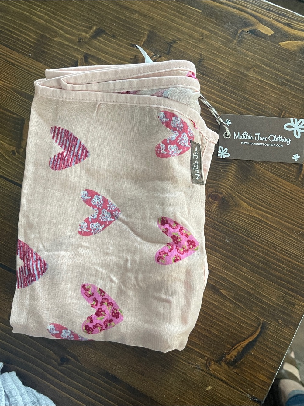 Matilda Jane Pink Heart baby swaddle Blanket